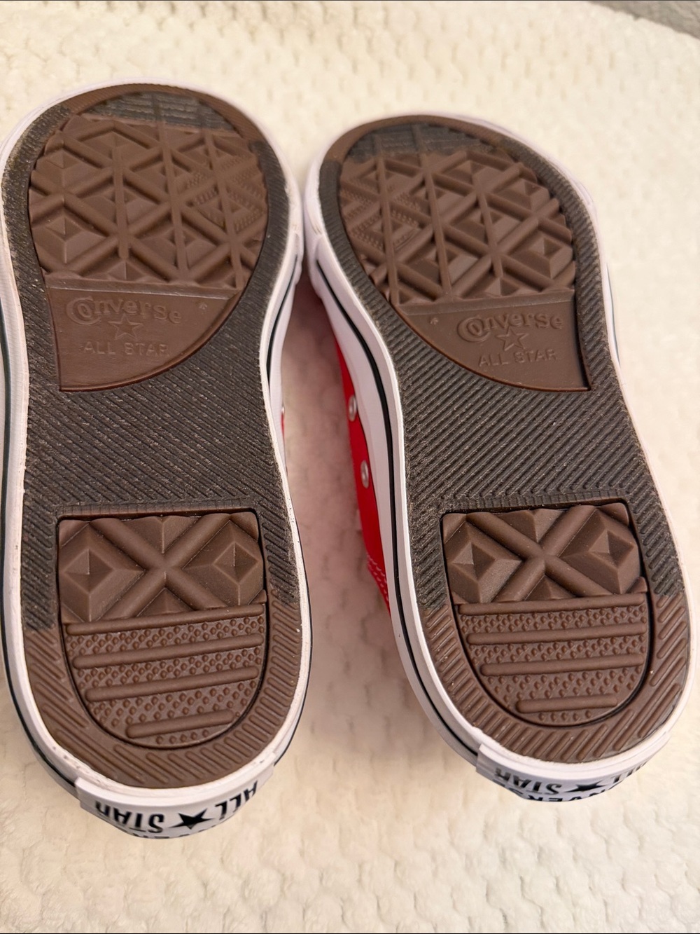 Kids Red Low-Top Canvas Sneakers with Star Heel Tabs - Picture 7 of 14